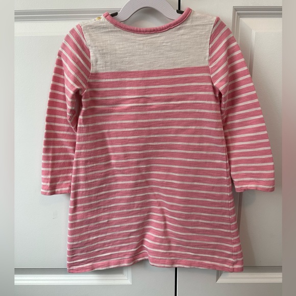 Mini Boden Girls Pink Striped with Pockets and Gold Dots Dress (Size 3-4) - Picture 2 of 5